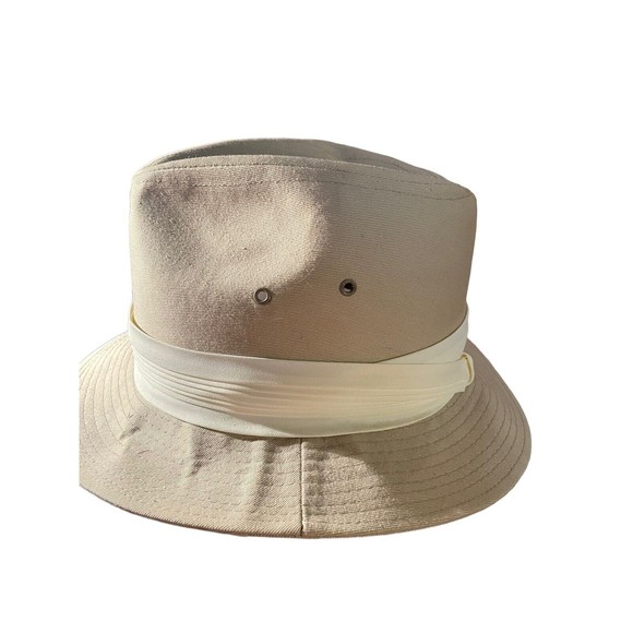 VTG United Hatters Cap and Millinery Tan Fedora hat size M - Picture 2 of 6